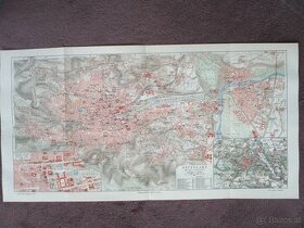 Stadtplan Stuttgart mit Vororten Jg.1910 & Register - 1