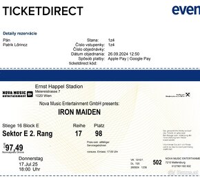 Iron Maiden 17.7.2025 Wien - 2