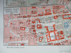 Stadtplan Stuttgart mit Vororten Jg.1910 & Register - 3