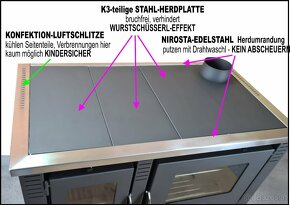 Küchenherd für Holz 10kW TISCHHERD vollkommen NEU - 8